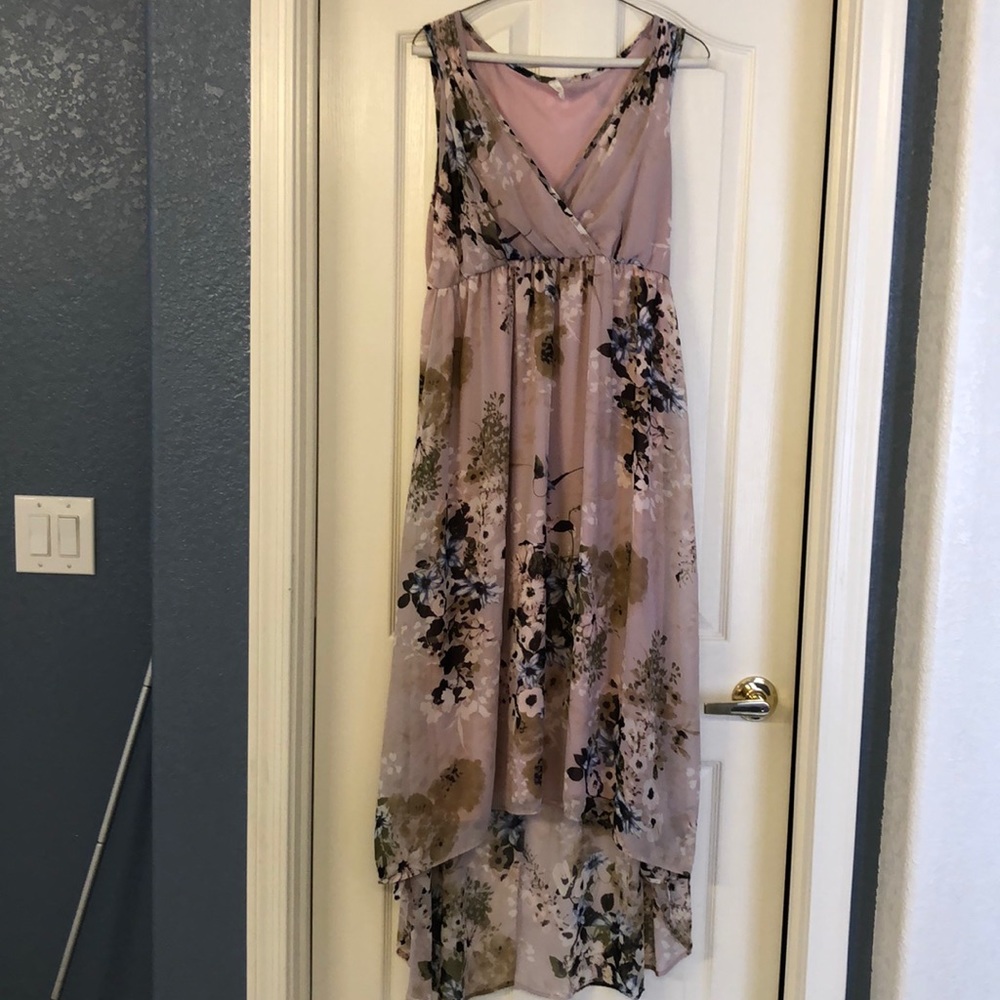 Maternity empire waist high low dress